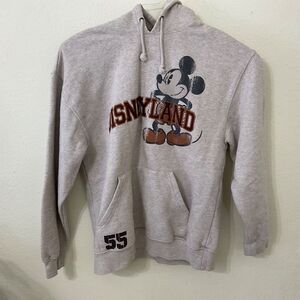 Disneyland Resort Hoodie Men's S Long Sleeve Pullover Micky w embroidered front
